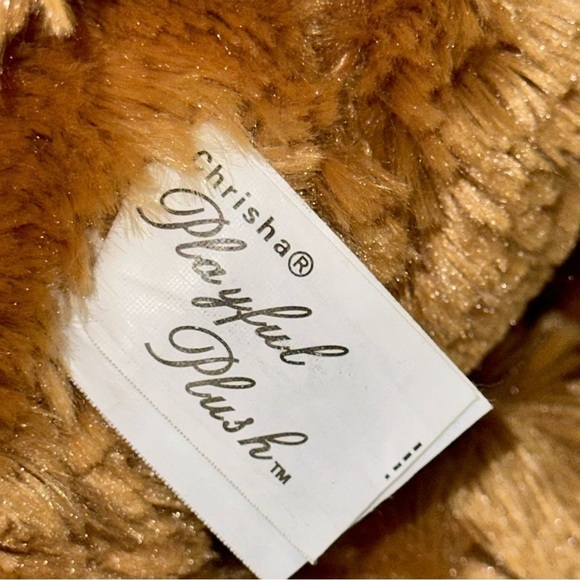 Christa Playful Plush I LOVE YOU Tan DOG Plush Stuffed Animal Red Heart Shaggy - Picture 10 of 11